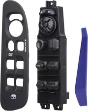 Master Power Window Switch and Bezel 56049805AB, Compatible Driver Side Black 