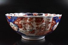 R1691: Japanese Old Imari-ware Colored porcelain Gold paint DESSERT BOWL/dish