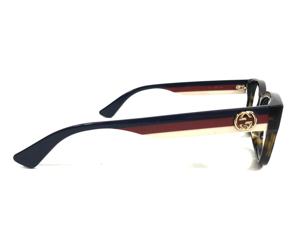 Gucci Eyeglasses Frames GG0278O 002 Havana Blue Red Ivory Striped 53-15-145 - Image 3 of 4