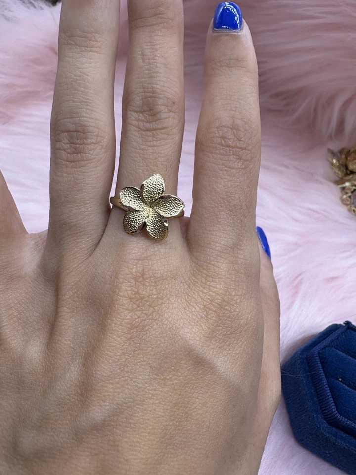 Anillo Flor Oro Amarillo 14K Foto 2 de 2