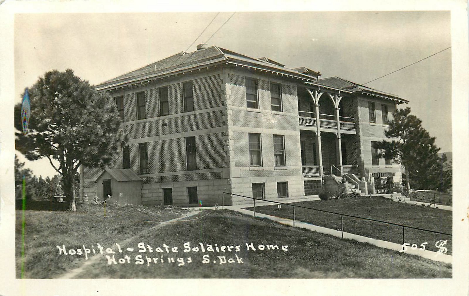 1920s Hot Springs South Dakota Hospital State Soldiers RPPC Postcard 25-7641