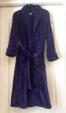 VTG Simply Styled by Sears Purple Plush Velour Robe Sz S Loungewear Spa Comfort