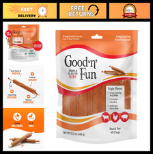 Long-Lasting Triple Flavor Dog Chews - Beef, Chicken  Pork Ribs, 12oz 3 Pack 