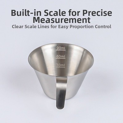 304 Stainless Steel Espresso Measuring Cup with Scale Ounce Cup for Coffee