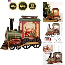 Christmas Train Snow Globe with Music and Lights, Musical Snow Globe Lantern ...