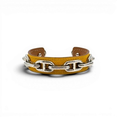 Auth HERMES Chaine D`Ancre Leather Bracelet Bangle KD051 | eBay