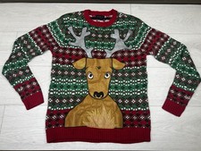 Christmas Sweater Unisex Deer Drink Beer Holder Size Medium Ugly Sweater Party
