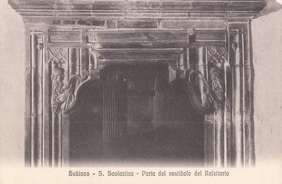 Subiaco,  ITALY - Abbey of Santa Scholastica - Door to Vestibule of Refectory