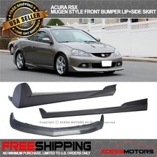 Fits 05-06 Acura Rsx Mugen Style Front Bumper Lip Spoiler Side Skirt Pair Pu