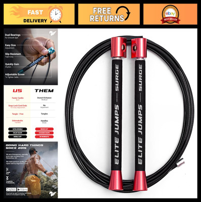 Professional Speed Jump Rope for Double Unders - Ultra Lightweight, Dual Bearing