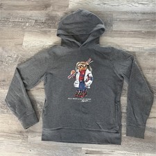 Polo Ralph Lauren Men's Gray Ski Bear Sweatshirt Pullover Hoodie Size Medium