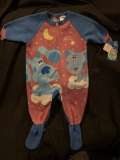 Blue  s Clues Baby Sleeper Pajamas NWT Nick Jr Footed Zip 12M Circa 2002 Vintage