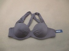 NWT OLD NAVY Size M Womens Gray Lined Underwire Back Cross Close Bikini Top 10i