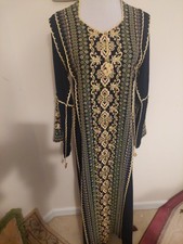 Embroidered Thobe Abaya Traditional Palestinian ARABIAN Thob caftan Dress Size 1