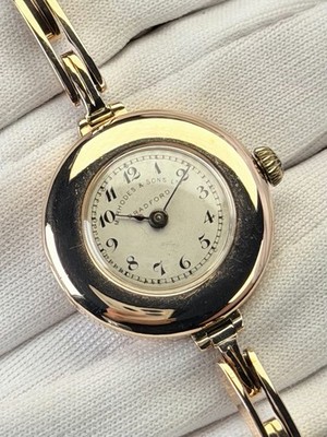 Rolex Lady Cocktail Vintage Watch 9ct Gold Art Deco Antique Bracelet 24mm