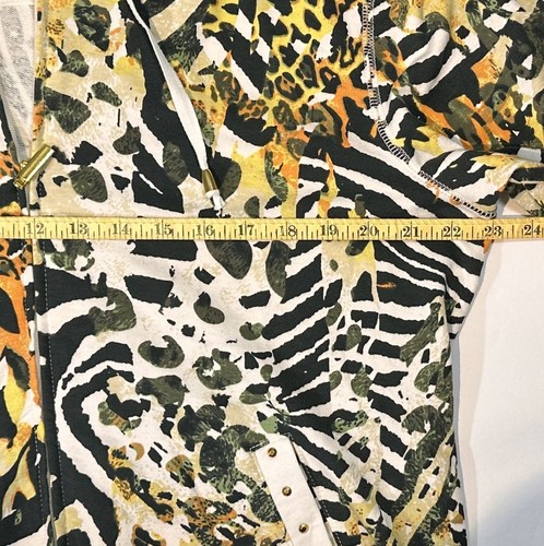 NWOT Onque Casuals Women's Sz XL 3/4 Sleeve Zipper Sweatshirt Hoodie Zebra Print - Picture 8 of 10