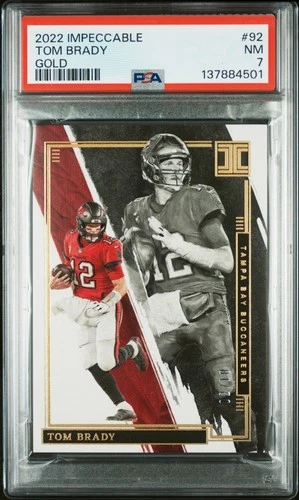 2022 PANINI IMPECCABLE GOLD #92 TOM BRADY 2/10 PSA 7