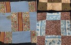 Victorian 1850 Antique Print Chintz Calico Cotton Fabric Quilt Square Blocks Lot — photo 2