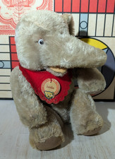 Steiff Jumbo Elephant w Red Bib, Vintage 1950s - AS-IS, For Parts