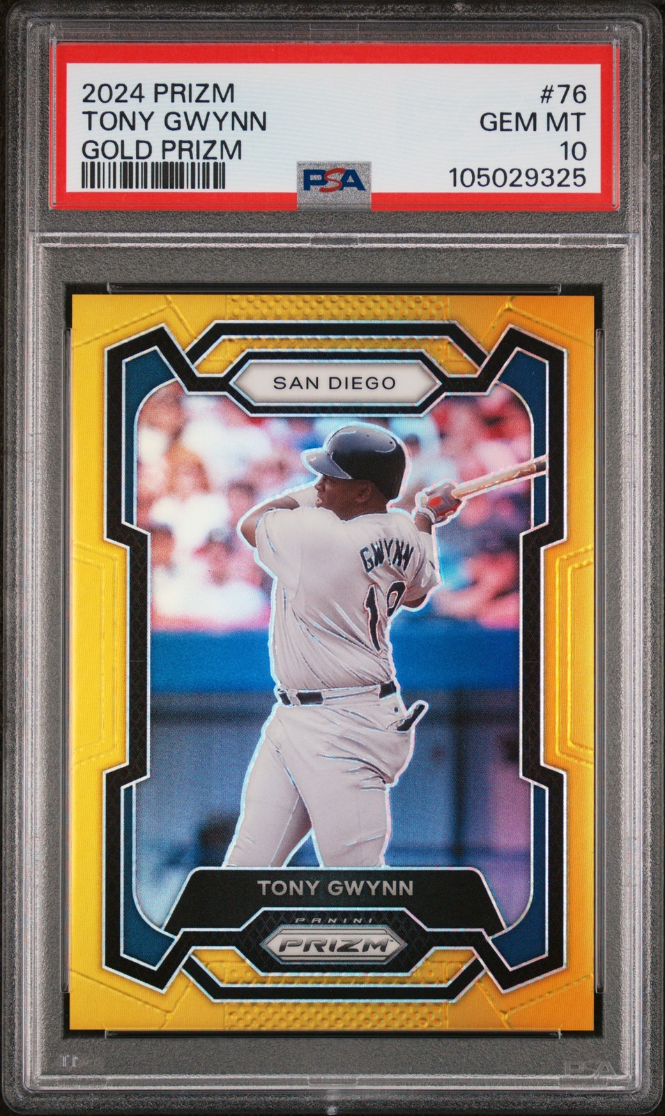 2024 Panini Prizm Tony Gwynn Gold /10 #76 PSA 10