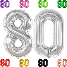 KatchOn, Big 80 Balloon Numbers - 40 Inch | 80th Birthday Decorations for Men...