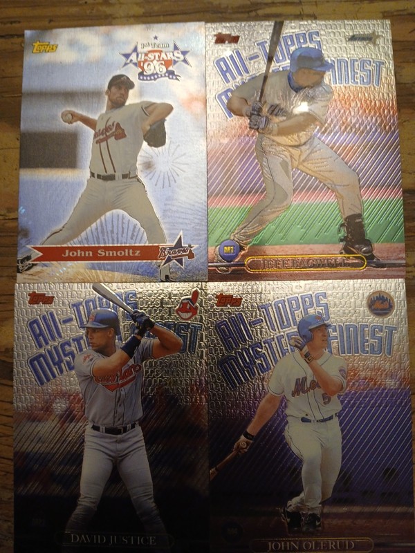 !!! TOPPS 1998 Mystery Finest MLB Card Lot !!! - 4 Cards Smoltz Bagwell Justice…