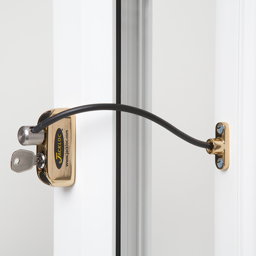 Jackloc Pro-5 Key Locking Window Restrictor Brass