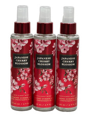 3 BATH BODY WORKS JAPANESE CHERRY BLOSSOM DIAMOND SHIMMER MIST SPRAY 4.9 FL OZ