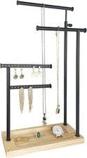 Premium Jewelry Stand, 4-Tier Storage Necklace Holder 20 IN, Black 