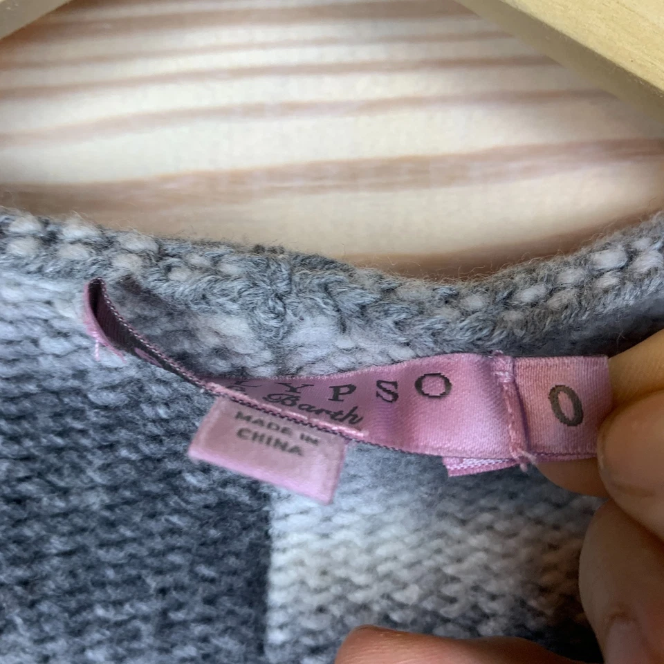 Cárdigan Suéter Calypso St Barth Cocoon Para Mujer 0 Pequeño Tejido Grueso Gris Rayas Foto 4 de 4