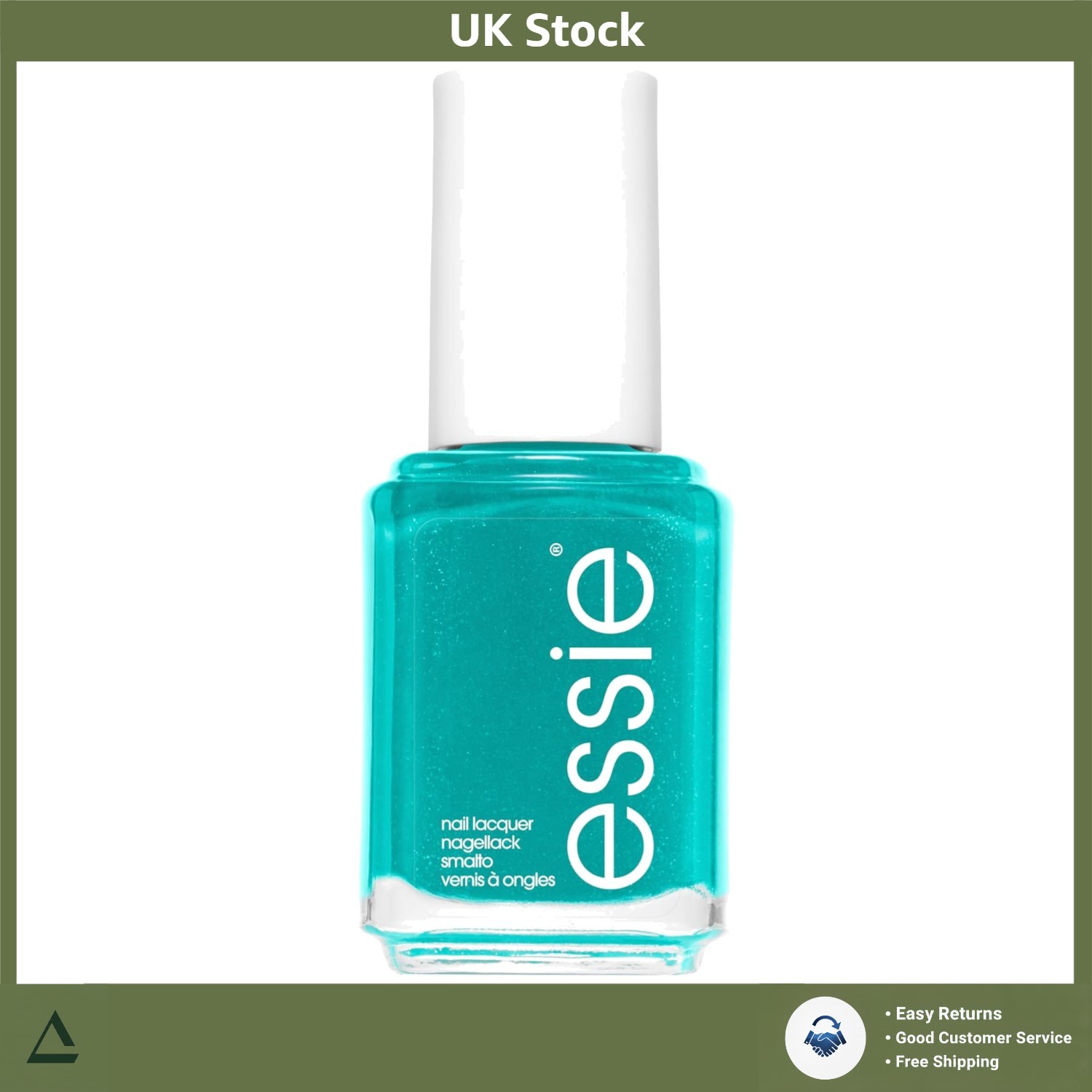 Vibrant Turquoise Shimmer Nail Polish High Shine Finish 13.5 ml