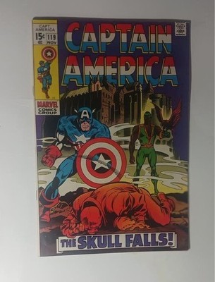 CAPTAIN AMERICA #119 MARVEL COMICS NOV 1969 THIRD FALCON SAM WILSON VF 8.0