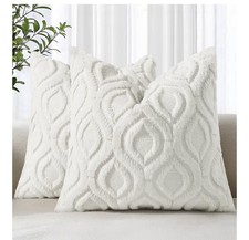 Throw Pillow Covers 26X26 Inch Set of 2, Soft Plush Faux Fur LARGE Euro