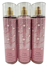 Bath & Body Works Pink Suede Fine Fragrance Mist Spray 8 oz – Lot of 3 Bottles
