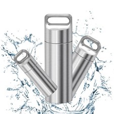 Pill Box Metal Medicine Bottle Drug Holder Pill Container Case Keychain Gifts