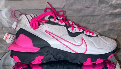 NWT Women's Custom NIKE ID By You React Vision 3M White Gray Hot Pink Size 9