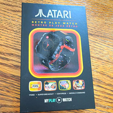 Atari My Play Watch Retro Gaming Analog/Digital Quartz Alarm 48mm Black/Red