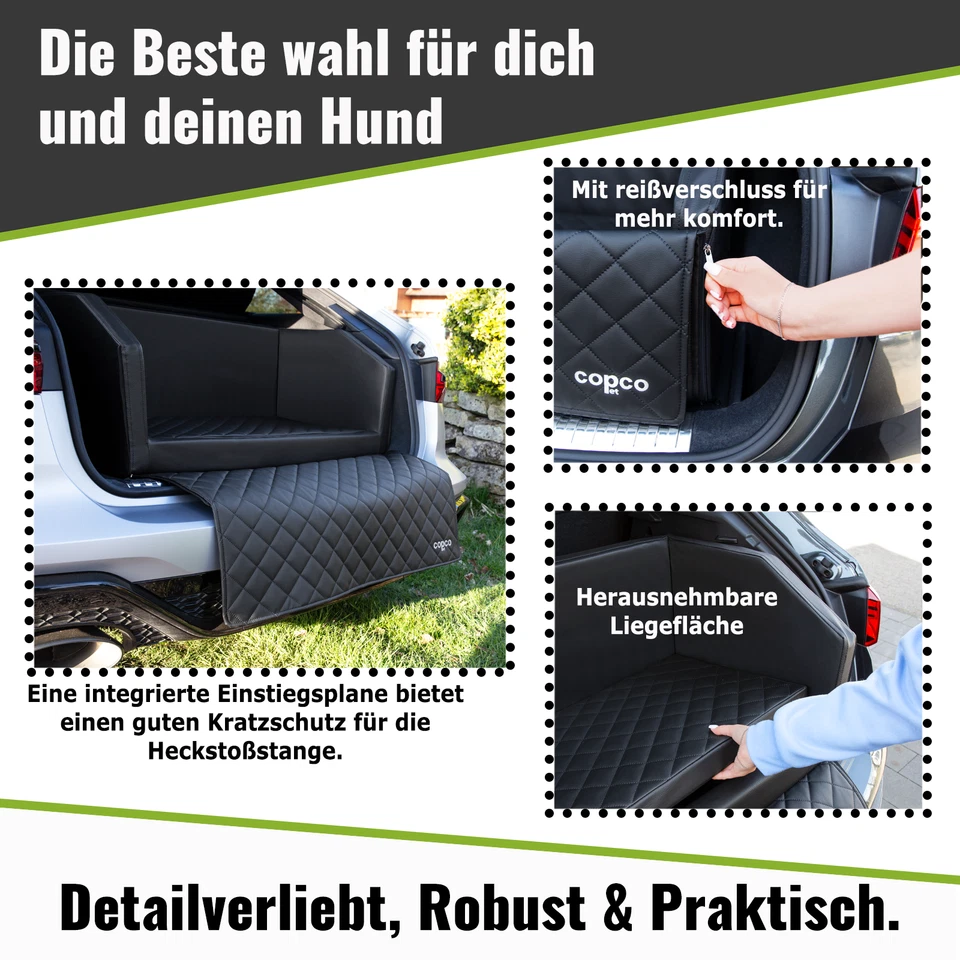 CopcoPet Hunde-Reisebett Autohundebett Hundebett Kofferraum Kunstleder Autositz - Bild 2 von 4