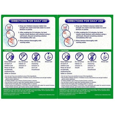 3-Minute Antibacterial Denture Cleanser, 140 ct (Pack of 2)