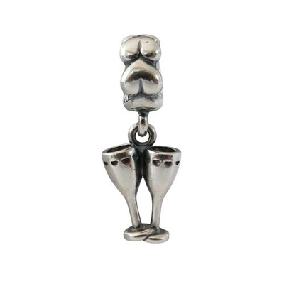 Pandora Cheers! Clinking Champagne Glasses Sterling Silver Charm 791150