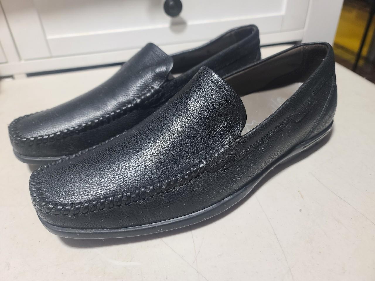 SAOLA Scarpe mocassini da guida ECCO uomo in pelle nera suola lattice EU 42 US 8 8 5