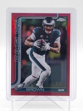 A.J. BROWN 2025 TOPPS CHROME RED REFRACTOR /5 #243 EAGLES Q6383
