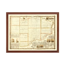 Old Map of Scott County, IA 1860 - Vintage Iowa Art