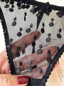 NWT Agent Provocateur BOBBIE Thong Black 3 M Medium Boudoir Vamp Luxury Girly