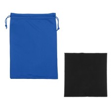 Ski Goggle Bag, Microfiber Bag with Cleaning Cloth 1 Pcs Blue