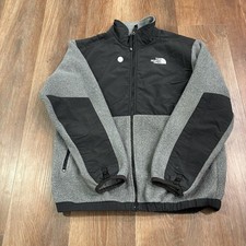 The North Face Boys Youth XL TG Denali Fleece Jacket Full Zip Gray Black