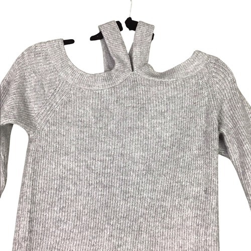 1. Maglione donna State grande collo incrociato spalle scoperte pullover grigio tinta unita - Foto 9 di 11