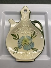 Ceramic Handpainted Spoon Rest Wall Hanger Coffee Pot Tea Pot Vintage Floral