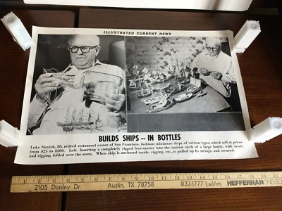 Illustrated Current News Photo - Ships in Bottles Luke Slavich Miniature Types