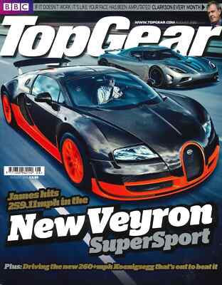 BBC Top Gear Magazine, Issue #207, Lewis Hamilton, Bugatti Veyron SS, Aug 2010